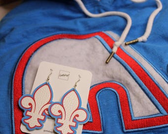 Quebec Nordiques - NHL Team Jewelry | Hypoallergenic & Faux Leather | Perfect for Game Day Fits |  Gift for Colorado Avalanche Hockey Fans