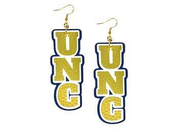 University of Northern Colorado Earrings – Lightweight Faux Leather Nickel-Free Jewelry | UNC Bears Accessories | Gift for Students & Grads