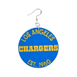Los Angeles Chargers Retro Earrings - NFL Team Jewelry | Lightweight, Nickel Free, Faux Leather | Great for Game Day Fits | Gift for NFL Fan