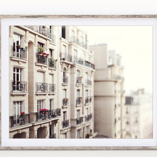 Poster ARTTOR 50x70cm - Noir Et Blanc Paris Balcon - Décoration Murale - NEUF