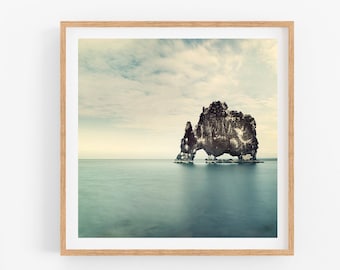 Iceland Landscape Photography, Modern Ocean Wall Art Print, Nature Photography Print, Square Prints, Landscape Print, Minimalist Art