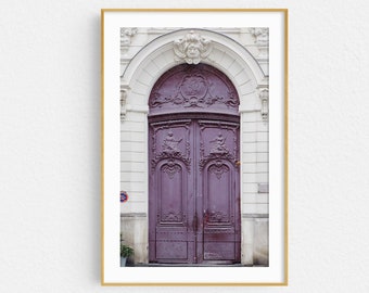 Purple Door in Paris Photography Print, Architecture Art Print, Vertical Photo, Large Wall Art, Home Decor, Travel Gift for Her