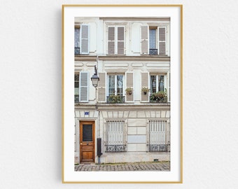 Paris Print, Montmartre Architecture Photograph, Muted Paris Wall Art Prints, France Travel Photography Print