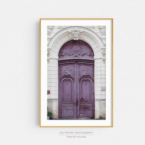 Purple Door in Paris Photography Print, Architecture Art Print, Vertical Photo, Large Wall Art, Home Decor, Travel Gift for Her