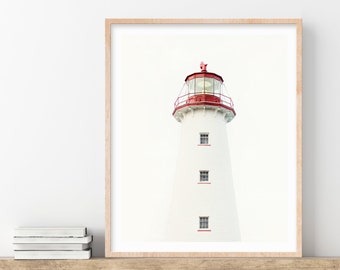 Lighthouse Photograph, PEI Canada, Coastal Decor, Beach Becor, Minimalist Coastal Art, Wall Decor, Nautical Wall Print - To the Lighthouse