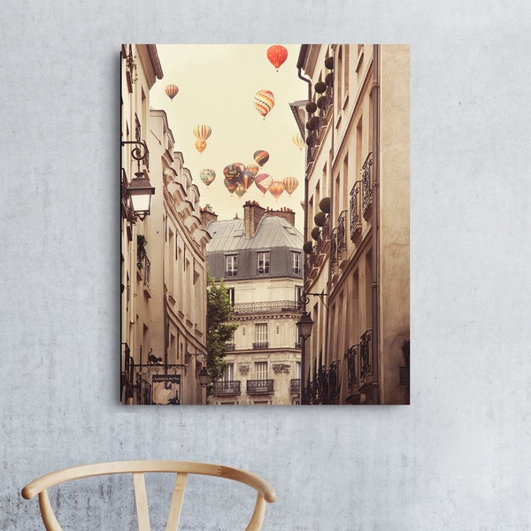 Paris Canvas Art, Large Art, Paris Wall Art, Large Wall Art Canvas, Hot Air Balloons, Canvas Print, French Wall Decor
