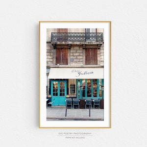 Chez Julien Paris Cafe Print, Kitchen Wall Art, France Travel Photography, French Decor