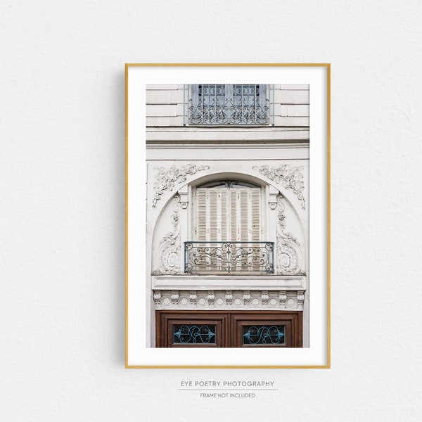 Paris Print, Montmartre Window Photograph, Paris Wall Art, Prints, Neutral Wall Art, French Wall Decor, Travel Photography Print