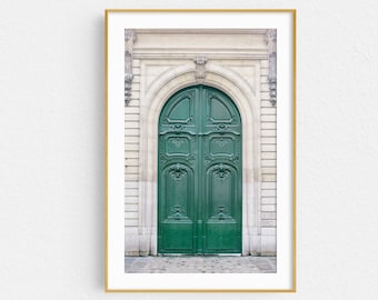 Paris Print, Green Door Photo, France Travel Photography Print, City Prints, Europe Wall Art, Paris Wall Art