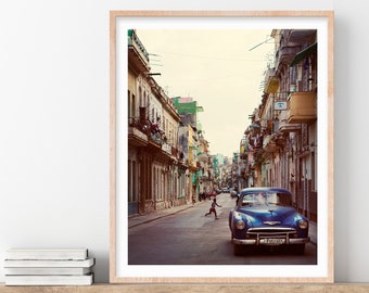 Cuba Photography, Cuba Wall Art, Central Havana Cuba, City Street Photography, Vintage Car, Travel Photography, Cuba Print - La Habana