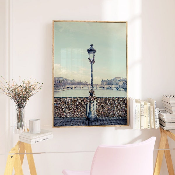 Pont Des Arts, Paris Photography, Paris Wall Art, Large Wall Art, Fine Art Photography Print, Wall Decor, Pastel, Travel Photo 8x10