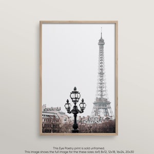 Paris Print, Eiffel Tower Photograph, Paris Wall Art, Prints, Printed Art, Travel Photography Print, Neutral Wall Decor