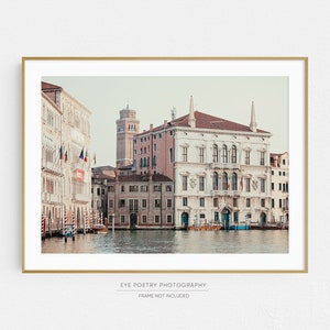 Venice Canal Print, Italy Architecture Photo in Neutral Colors, Horizontal Wall Art Print, Travel Photography