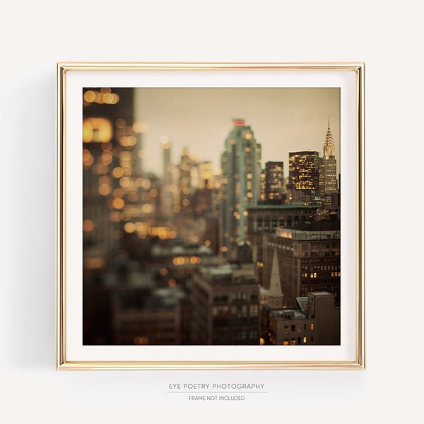 New York City Skyline, New York Print, Chrysler Building, Abstract Photography Print, Fine Art Photography, Square Fine Art Print