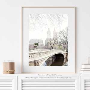 Bow Bridge in Central Park Photo, New York Print, Travel Photography, Neutral NYC Wall Art, City Art Print image 2