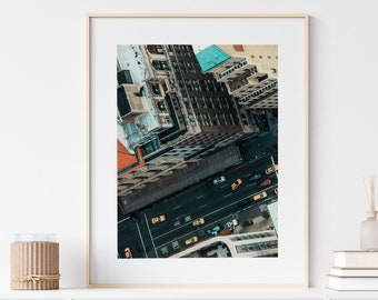 New York City Wall Art Print, Aerial Travel Photography, NYC Cityscape, Large Vertical Giclee Prints