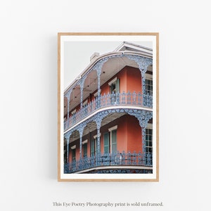 French Quarter Balconies Photo, New Orleans Print, Red Brick Building, New Orleans Art, Travel Photography Print