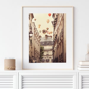 Hot Air Balloons Over Paris Photography Print, Paris Wall Art, Large Wall Art Print, Fine Art Photography, Travel Wall Decor immagine 7