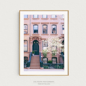 Greenwich Village Photograph, New York Print, New York City Photography, Pink Wall Art Prints, New York Brownstone Architecture Print