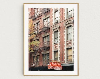 New York Print, Greenwich Village Diner, Retro Kitchen Wall Art, Dining Room Decor, Photography Print