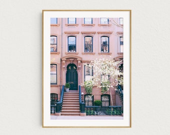 Greenwich Village Photograph, New York Print, New York City Photography, Pink Wall Art Prints, New York Brownstone Architecture Print