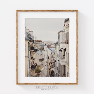 Paris Photography Print, View of Montmartre, Europe Travel Wall Art, Neutral French Home Decor