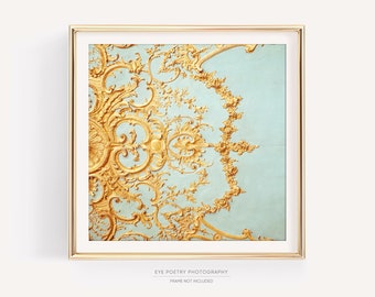 Versailles Architectural Detail Paris Print, French Decor, Bedroom Wall Art, Paris Decor, Blue Gold Home Decor