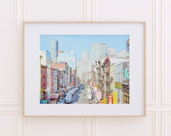 Chinatown, New York Print, Pastel New York City Wall Art, Wall Decor, Travel Photography Giclee Print