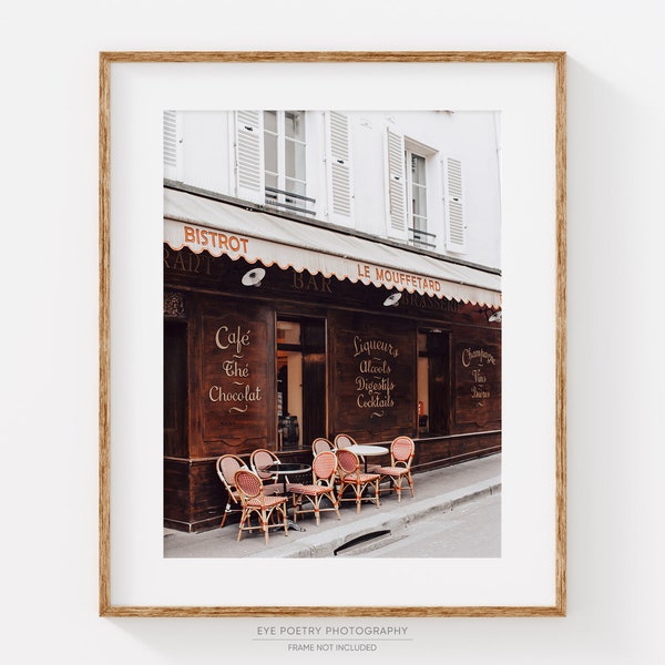 Paris Photography, Cafe Bistro, French Kitchen Wall Art, Paris Decor, Travel Photography, Neutral Wall Decor