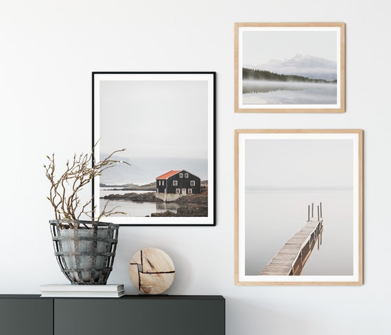 Landscape Prints, Gallery Wall Art, Set of 3 Prints, Minimalist Wall Art, Nordic Landscape Photography, Fine Art Prints