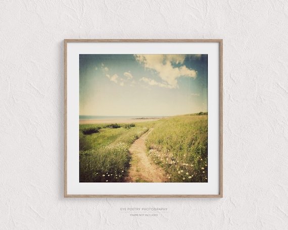 Beach Decor, Beach Photography, Landscape Photography Print, Coastal Decor, Ocean Art, Square, Wall Art, 8x8 - Summer, Please Return