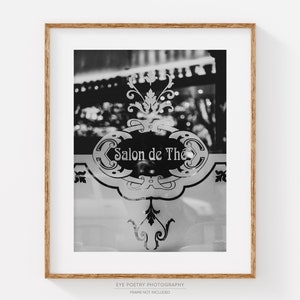 Paris Cafe Print, Paris France Photography Print, Black and White Prints, French Kitchen Wall Art Decor, Tea and Coffee