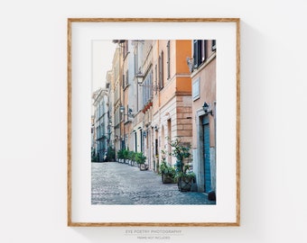 Rome Wall Art, Italy Print, Narrow Street in Rome, Travel Photography, Art Print, Wall Decor, Home Decor