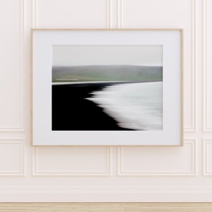 Modern Abstract Art Print, Large Wall Art, Scandinavian Print, Iceland Black Beach, Minimalist Art, Nordic Landscape Photography Flux image 5