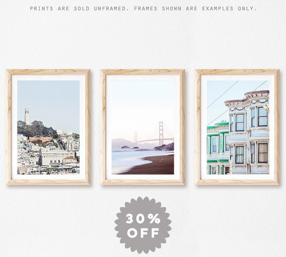 San Francisco Prints Set Of 3 California Wall Art - California Wall Art Set San Francisco Prints Set Of 3 California Wall Art - California Wall Art Set