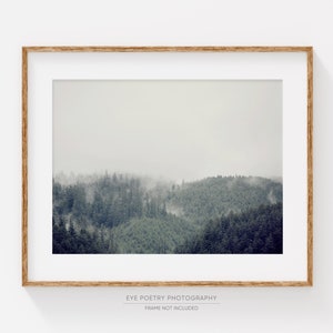 Foggy Mountain Art Print, Oregon Landscape Photography, Nature Photography Print, Large Wall Art, Wall Decor, Home Decor, Large Art