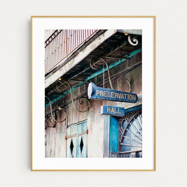 Preservation Hall New Orleans Photography Print, French Quarter Wall Art Print, Louisiana, Travel, Music Gift