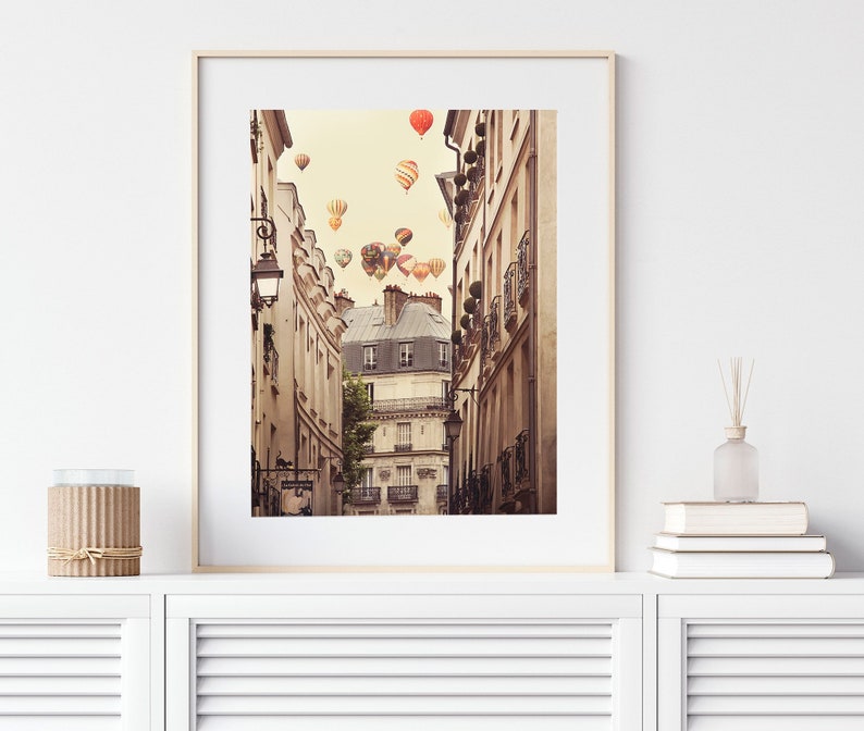 Hot Air Balloons Over Paris Photography Print, Paris Wall Art, Large Wall Art Print, Fine Art Photography, Travel Wall Decor image 7