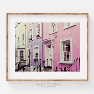 Chelsea Houses, London Photography, London Art Print, Pastel Wall Art, Travel Photography, Purple, Pink Wall Decor Chelsea Girls image 1