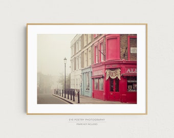 London Photography Print, London Art Print, Travel Gift, Notting Hill Antique Shop, London Fog, Wanderlust, Portobello Road "Alice's"