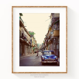 Cuba Photography, Cuba Wall Art, Central Havana Cuba, City Street Photography, Vintage Car, Travel Photography, Cuba Print La Habana image 1