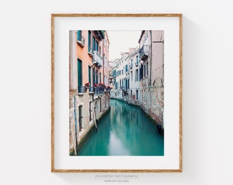 Canal, Venice Print, Venice Italy Art, Travel Photography, Art Print, Wall Art, Wall Decor, Teal, Home Decor, Italy Photography