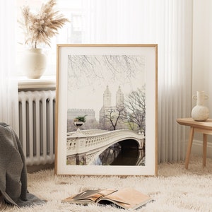 Bow Bridge in Central Park Photo, New York Print, Travel Photography, Neutral NYC Wall Art, City Art Print image 5