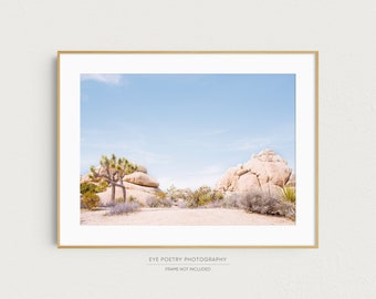 Joshua Tree Print, Southwestern Decor, Desert Landscape Photography, Boho Decor, 8x10 Photography Print, Blue Pink, Wall Art Print