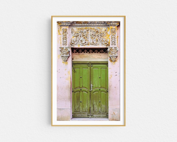Ornate Door Photography Print, Boho Decor, Travel Print, Bohemian Wall Art, Pink and Green Wall Decor