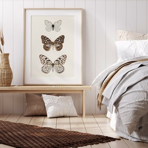 Impression de papillon, impression de nature, impressions d'art de mur, art de papillon, impression verticale, art minimaliste, décor de mur neutre, décor à la maison moderne image 3