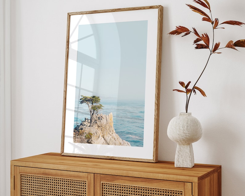 California Print, Lone Cypress Tree Photo, Monterey Coast, Big Sur Nature, Landscape Photography, Beach Wall Art, Ocean Print image 2