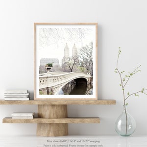 Bow Bridge in Central Park Photo, New York Print, Travel Photography, Neutral NYC Wall Art, City Art Print image 9