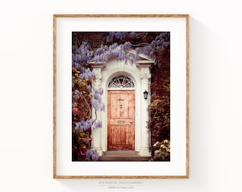 London Door Surrounded by Flowers, London Photography Print, Travel Photography, Housewarming Gift for Her "Dream Home"