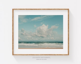 Clouds Over Zuma Beach Print, Ocean Landscape Photography, Malibu California Wall Art, Surf Art, Beach Decor